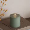Led kaars 10 x 10  cm | Salvie Green | 3D vlam | Deluxe HomeArt