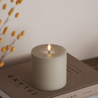 Led kaars 10 x 10  cm | Zandkleur | 3D vlam | Deluxe HomeArt LDH00221