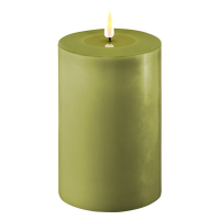 Deluxe HomeArt Led kaars 10 x 15  cm | Olive Green | 3D vlam | Deluxe HomeArt  LDH00096