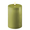 Led kaars 10 x 15  cm | Olive Green | 3D vlam | Deluxe HomeArt