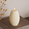 Led kaars 10 x 15 cm | Stripe | Creme | 3D vlam | Deluxe HomeArt LDH00587 - 1