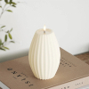 Led kaars 10 x 15 cm | Stripe | Creme | 3D vlam | Deluxe HomeArt LDH00587 - 2