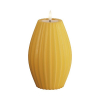 Led kaars 10 x 15 cm | Stripe | Curry | 3D vlam | Deluxe HomeArt