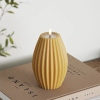 Led kaars 10 x 15 cm | Stripe | Curry | 3D vlam | Deluxe HomeArt LDH00551 - 2