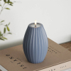 Led kaars 10 x 15 cm | Stripe | Ijs blauw | 3D vlam | Deluxe HomeArt LDH00595 - 2