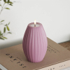 Led kaars 10 x 15 cm | Stripe | Paars | 3D vlam | Deluxe HomeArt LDH00589 - 2