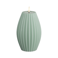 Deluxe HomeArt Led kaars 10 x 15 cm | Stripe | Salvie groen | 3D vlam | Deluxe HomeArt  LDH00593