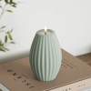 Led kaars 10 x 15 cm | Stripe | Salvie groen | 3D vlam | Deluxe HomeArt LDH00593 - 2