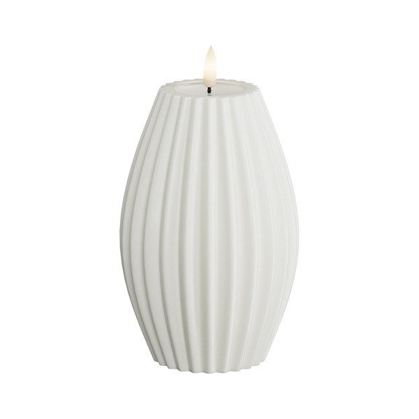 Deluxe HomeArt Led kaars 10 x 15 cm | Stripe | Wit | 3D vlam | Deluxe HomeArt  LDH00585 - 1
