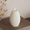 Led kaars 10 x 15 cm | Stripe | Wit | 3D vlam | Deluxe HomeArt LDH00585 - 1