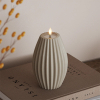 Led kaars 10 x 15 cm | Stripe | Zand | 3D vlam | Deluxe HomeArt LDH00591 - 1