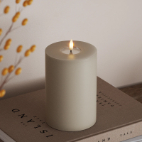 Led kaars 10 x 15  cm | Zandkleur | 3D vlam | Deluxe HomeArt LDH00222