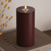 Led kaars 10 x 20  cm | Bourgogne Rood | 3D vlam | Deluxe HomeArt LDH00181 - 1