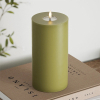 Led kaars 10 x 20  cm | Olive Green | 3D vlam | Deluxe HomeArt LDH00097 - 2