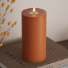 Led kaars 10 x 20  cm | Oranje | 3D vlam | Deluxe HomeArt