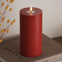Led kaars 10 x 20  cm | Rood | 3D vlam | Deluxe HomeArt LDH00195