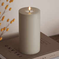 Led kaars 10 x 20  cm | Zandkleur | 3D vlam | Deluxe HomeArt LDH00223