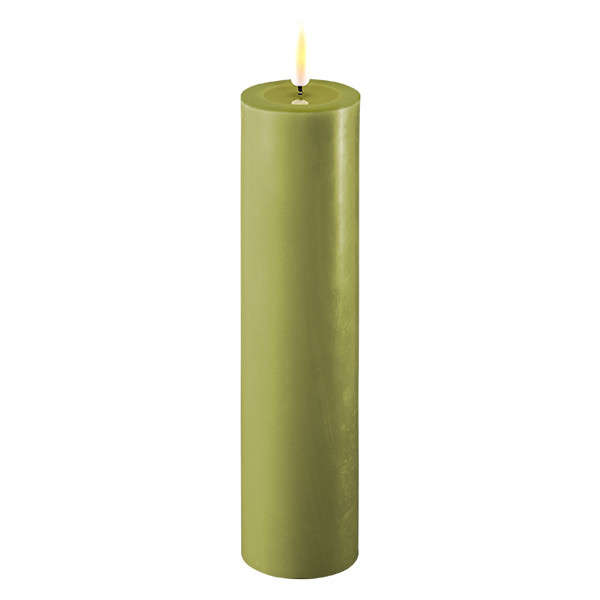 Deluxe HomeArt Led kaars 5 x 20 cm | Olive Green | 3D vlam | Deluxe HomeArt  LDH00090 - 1