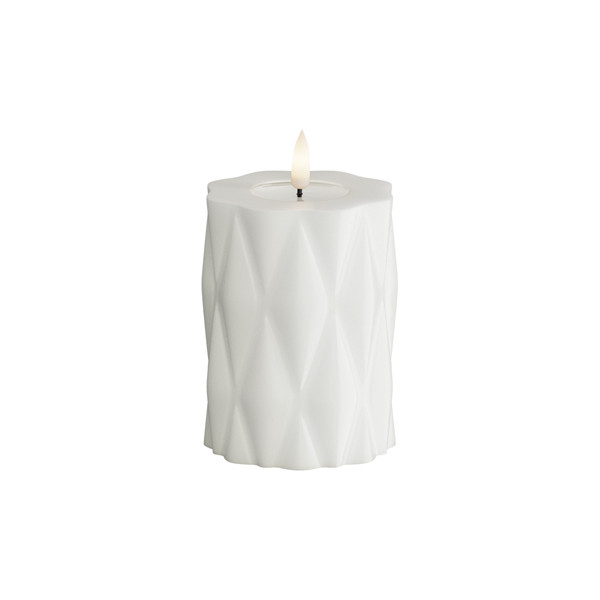 Deluxe HomeArt Led kaars 7,5 x 10 cm | Harlequin | Wit | 3D vlam | Deluxe HomeArt  LDH00572 - 1