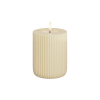 Deluxe HomeArt Led kaars 7,5 x 10 cm | Solid Stripe | Creme | 3D vlam | Deluxe HomeArt  LDH00599