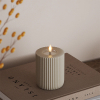 Led kaars 7,5 x 10 cm | Solid Stripe | Zand | 3D vlam | Deluxe HomeArt