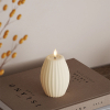 Led kaars 7,5 x 10 cm | Stripe | Creme | 3D vlam | Deluxe HomeArt LDH00586 - 1