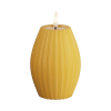 Led kaars 7,5 x 10 cm | Stripe | Curry | 3D vlam | Deluxe HomeArt