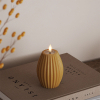 Led kaars 7,5 x 10 cm | Stripe | Curry | 3D vlam | Deluxe HomeArt LDH00550 - 1