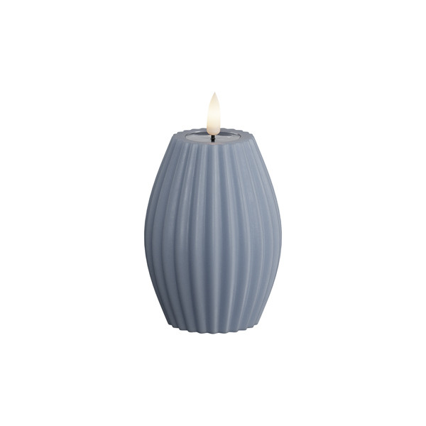 Deluxe HomeArt Led kaars 7,5 x 10 cm | Stripe | Ijs blauw | 3D vlam | Deluxe HomeArt  LDH00594 - 1