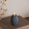 Led kaars 7,5 x 10 cm | Stripe | Ijs blauw | 3D vlam | Deluxe HomeArt LDH00594 - 1