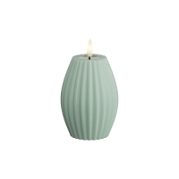 Deluxe HomeArt Led kaars 7,5 x 10 cm | Stripe | Salvie groen | 3D vlam | Deluxe HomeArt  LDH00592