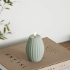 Led kaars 7,5 x 10 cm | Stripe | Salvie groen | 3D vlam | Deluxe HomeArt LDH00592 - 2