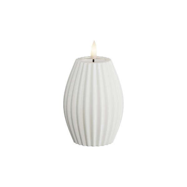 Deluxe HomeArt Led kaars 7,5 x 10 cm | Stripe | Wit | 3D vlam | Deluxe HomeArt  LDH00584 - 1