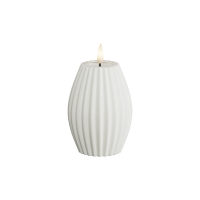 Deluxe HomeArt Led kaars 7,5 x 10 cm | Stripe | Wit | 3D vlam | Deluxe HomeArt  LDH00584