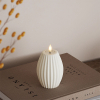 Led kaars 7,5 x 10 cm | Stripe | Wit | 3D vlam | Deluxe HomeArt LDH00584 - 1