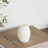 Led kaars 7,5 x 10 cm | Stripe | Wit | 3D vlam | Deluxe HomeArt LDH00584 - 2