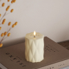 Led kaars 7,5 x 12.5 cm | Harlequin | Creme | 3D vlam | Deluxe HomeArt LDH00576 - 1