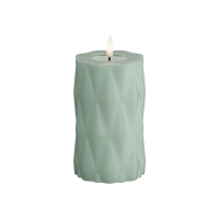 Deluxe HomeArt Led kaars 7,5 x 12.5 cm | Harlequin | Salvie groen | 3D vlam | Deluxe HomeArt  LDH00582