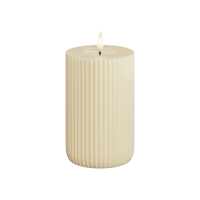 Deluxe HomeArt Led kaars 7,5 x 12.5 cm | Solid Stripe | Creme | 3D vlam | Deluxe HomeArt  LDH00600