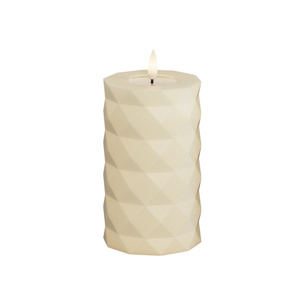 Deluxe HomeArt Led kaars 7,5 x 12.5 cm | Square | Creme | 3D vlam | Deluxe HomeArt  LDH00612 - 1