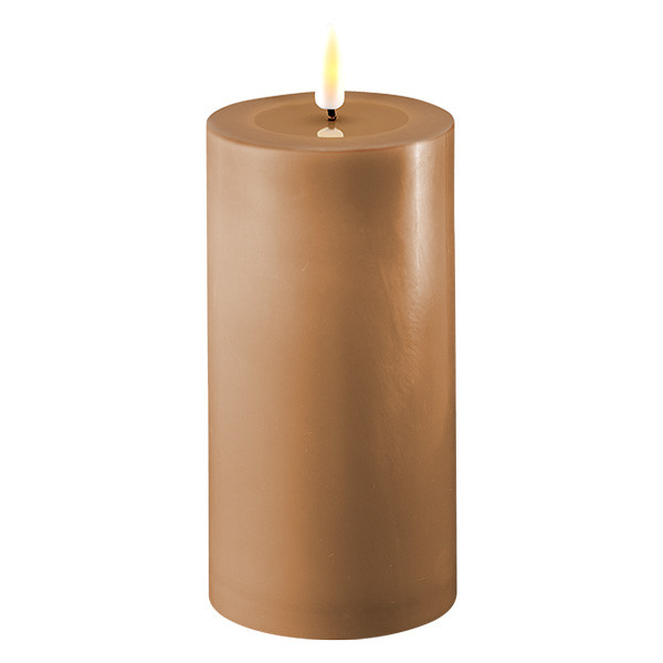 Deluxe HomeArt Led kaars 7,5 x 15 cm | Caramel | 3D vlam | Deluxe HomeArt  LDH00079 - 1