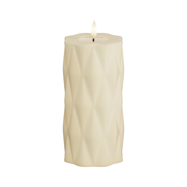 Deluxe HomeArt Led kaars 7,5 x 15 cm | Harlequin | Creme | 3D vlam | Deluxe HomeArt  LDH00577 - 1