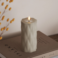 Led kaars 7,5 x 15 cm | Harlequin | Creme | 3D vlam | Deluxe HomeArt LDH00580
