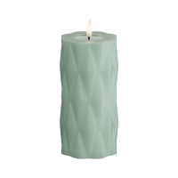 Deluxe HomeArt Led kaars 7,5 x 15 cm | Harlequin | Salvie groen | 3D vlam | Deluxe HomeArt  LDH00583