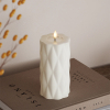 Led kaars 7,5 x 15 cm | Harlequin | Wit | 3D vlam | Deluxe HomeArt LDH00574 - 1