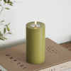 Led kaars 7,5 x 15 cm | Olive Green | 3D vlam | Deluxe HomeArt LDH00093 - 2