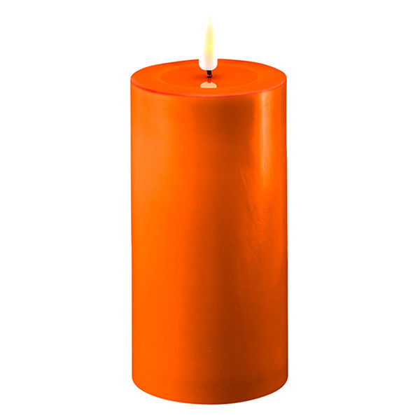 Deluxe HomeArt Led kaars 7,5 x 15 cm | Oranje | 3D vlam | Deluxe HomeArt  LDH00324 - 1