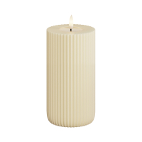 Deluxe HomeArt Led kaars 7,5 x 15 cm | Solid Stripe | Creme | 3D vlam | Deluxe HomeArt  LDH00601