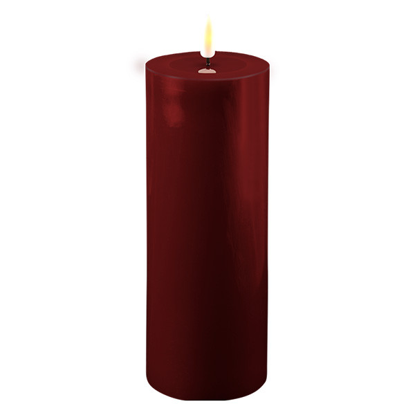 Deluxe HomeArt Led kaars 7,5 x 20  cm | Bourgogne Rood | 3D vlam | Deluxe HomeArt  LDH00178 - 1