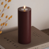 Led kaars 7,5 x 20  cm | Bourgogne Rood | 3D vlam | Deluxe HomeArt
